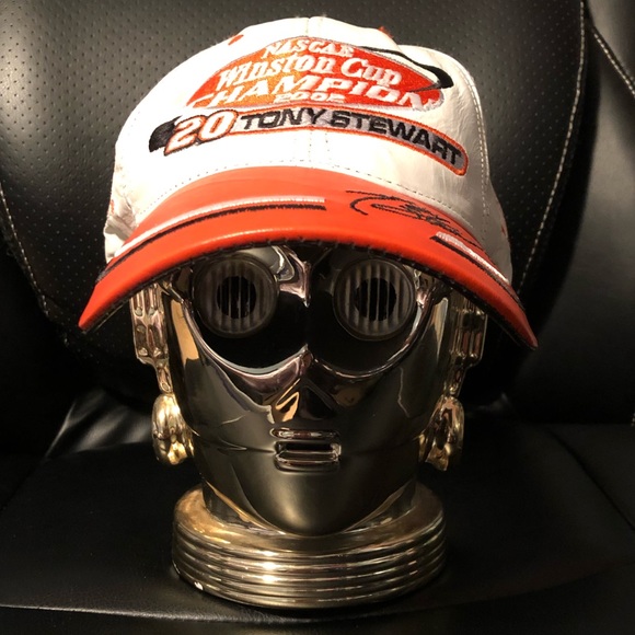 🔥02 NASCAR #20 TONY STEWART WINSTON CUP CHAMPION GENUINE LEATHER BASEBALL CAP🔥 - Picture 2 of 9